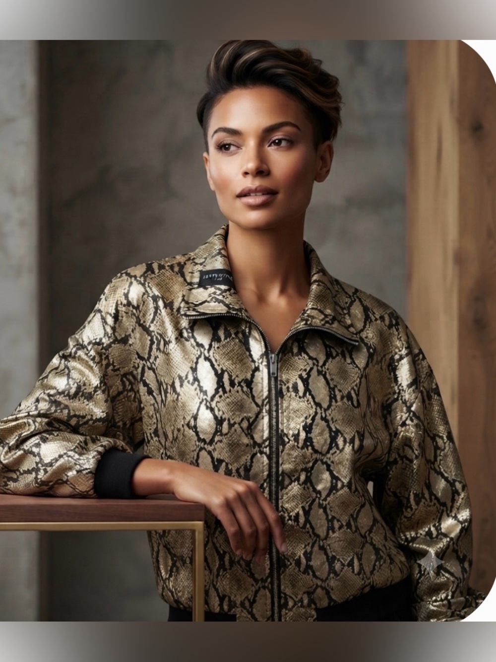 Missguided Oversized Bomber Jacket Python Snake